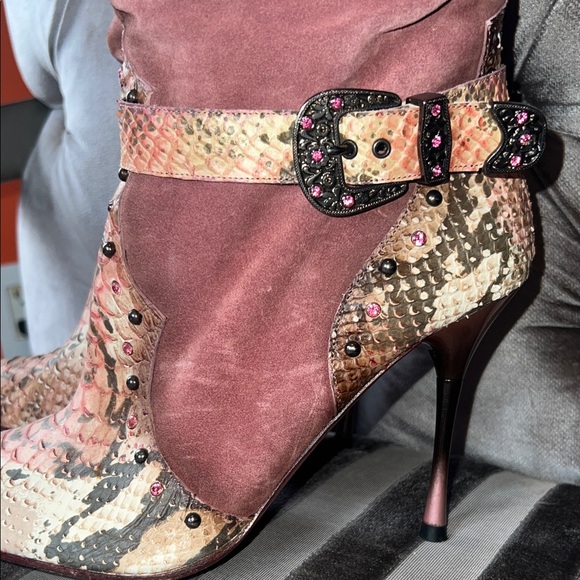 👑 El Dantés "Hecho a Mano" Spain Vintage Snakeskin & Suede Boots 👑 - Picture 5 of 9